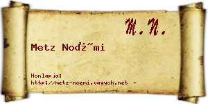 Metz Noémi névjegykártya